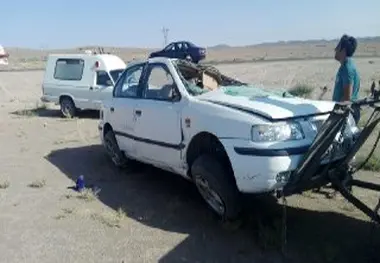 واژگونی سمند با 3 کشته و مجروح در جاده میامی - سبزوار