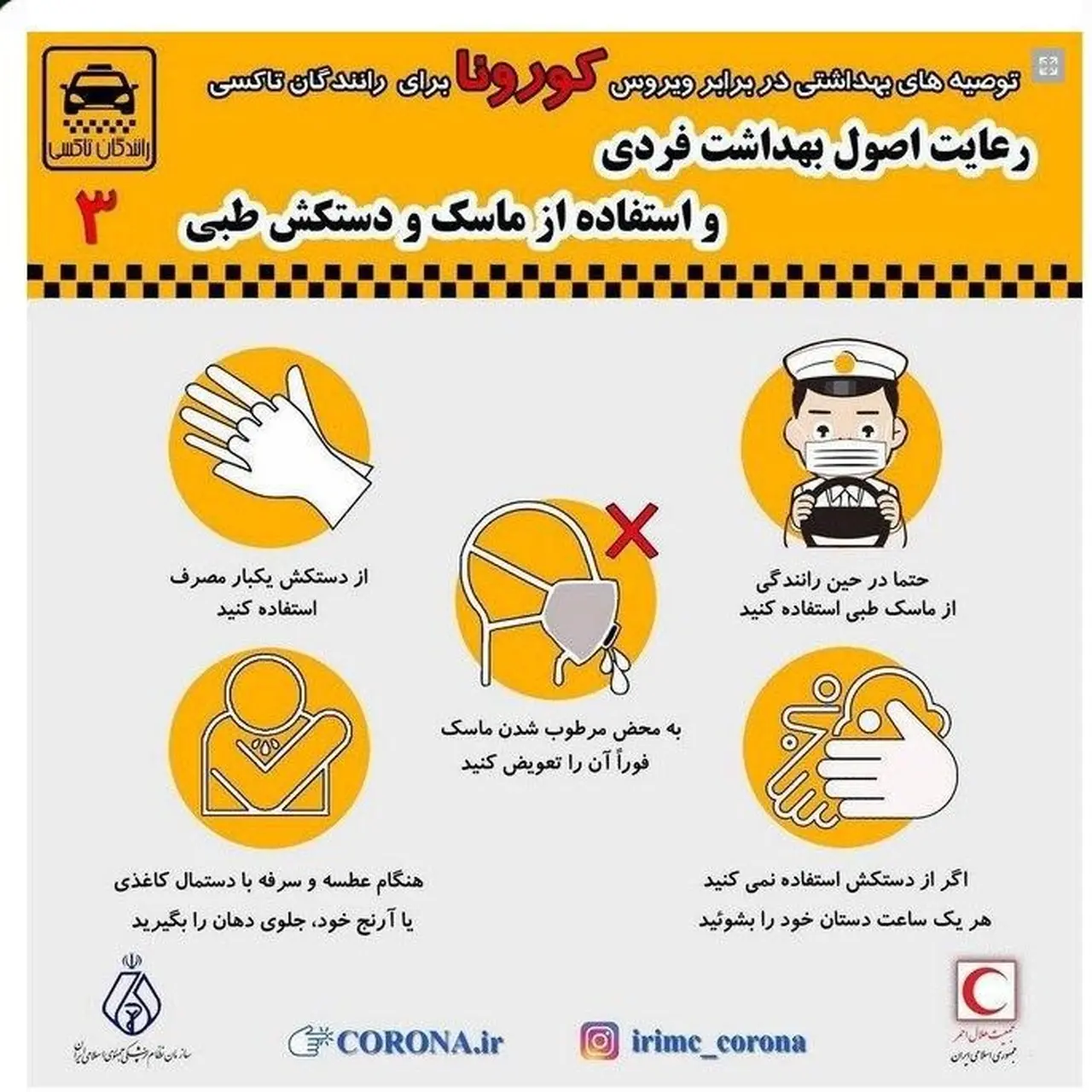 استفاده از ماسک و دستکش