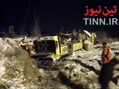 ۹ فوتی در حادثه واژگونی اتوبوس در آزاد راه زنجان _ تبریز