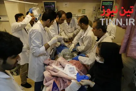 مجروحین حادثه واژگونی اتوبوس دانشگاه علوم تحقیقات