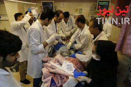 مجروحین حادثه واژگونی اتوبوس دانشگاه علوم تحقیقات