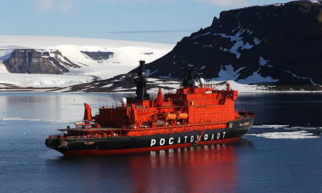 Atomic icebreaker 50 Let Pobedy sets speed record for reaching the North Pole