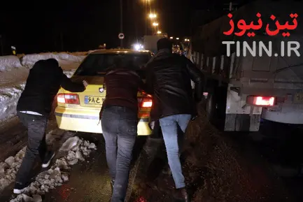ترافیک سنگین در جاده‌های برفی گیلان