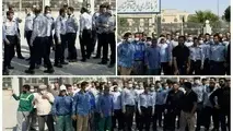 تجمع کارگران شهرداری خرمشهر مقابل فرمانداری