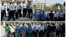 تجمع کارگران شهرداری خرمشهر مقابل فرمانداری