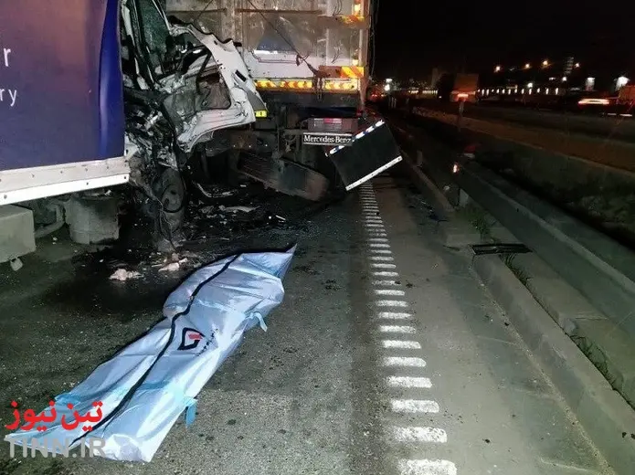 تصادف مرگبار کامیونت با کامیون