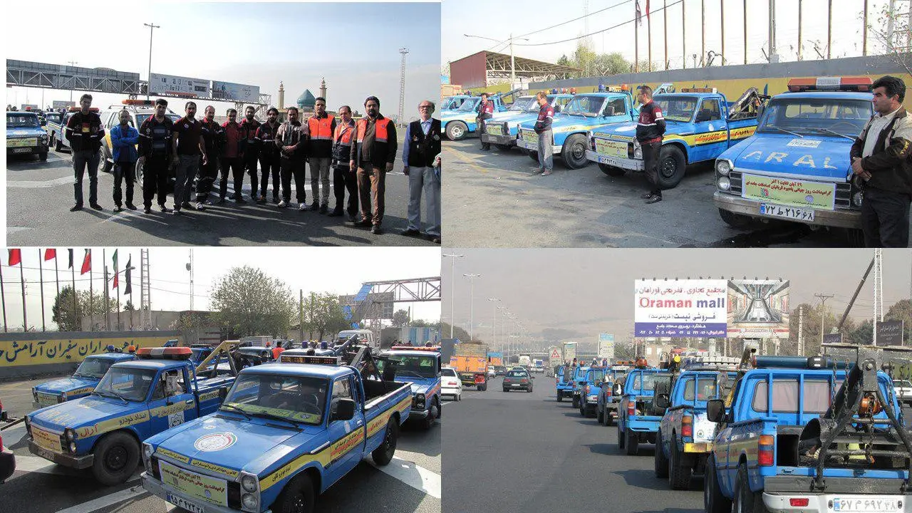  برگزاری مانور امداد خودروها در آزاد راه کرج- قزوین