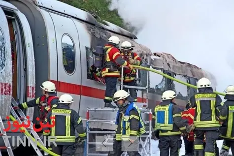آتش‌سوزی قطار مسافری آلمانی با 510 مسافر