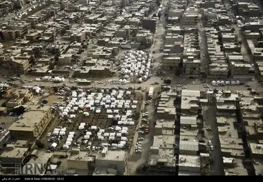 گزارش تصویری/ تصاویر هوایی از اسکان موقت زلزله زدگان 