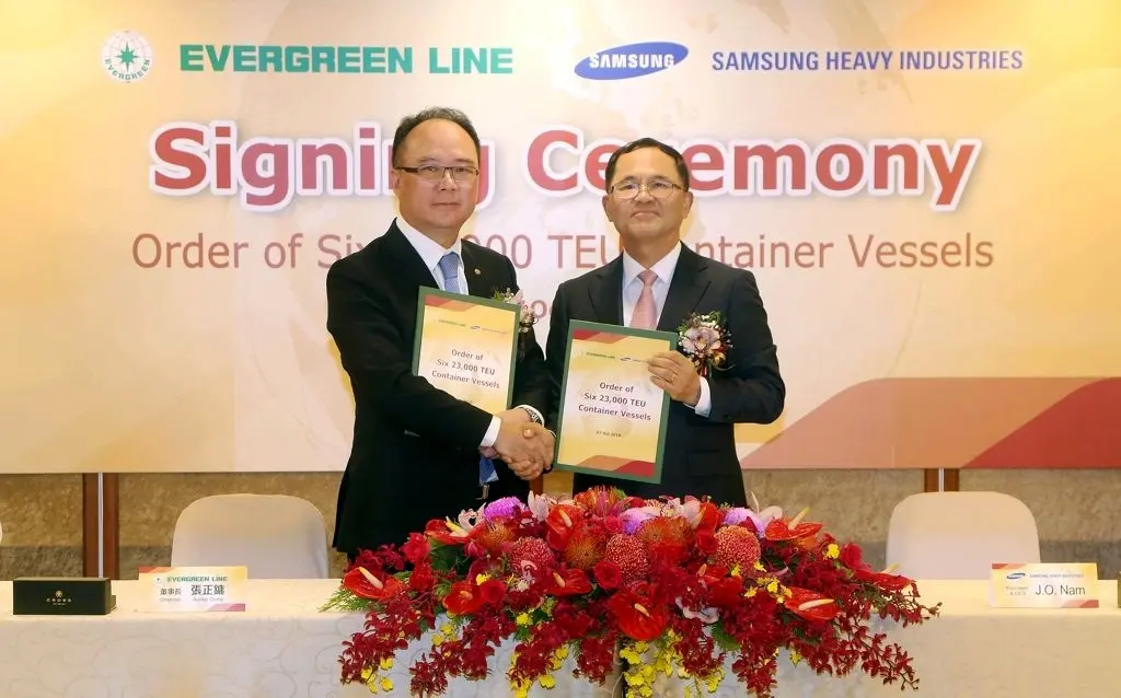 Samsung Heavy to Build Six Evergreen Boxships Giants