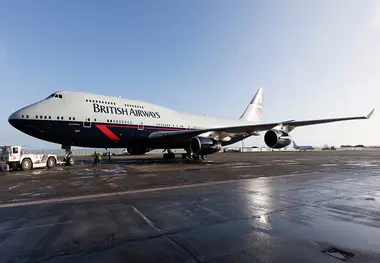 British Airways’ Landor Liveried 747 Touches Down at Heathrow