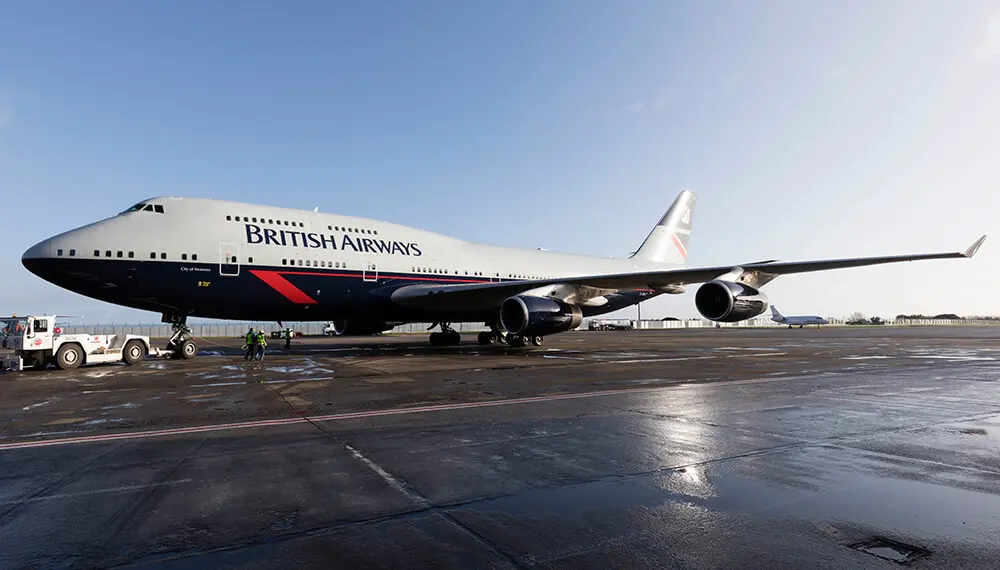 British Airways’ Landor Liveried 747 Touches Down at Heathrow