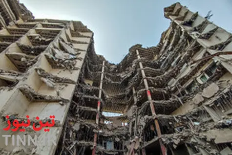 گزارش تصویری/ ریزش ساختمان ۱۰ طبقه متروپل - آبادان