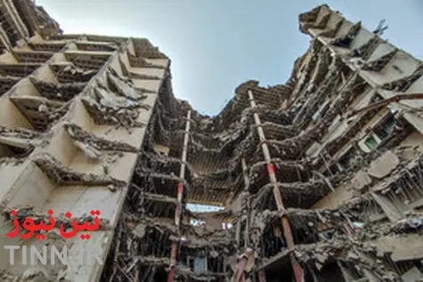 گزارش تصویری/ ریزش ساختمان ۱۰ طبقه متروپل - آبادان
