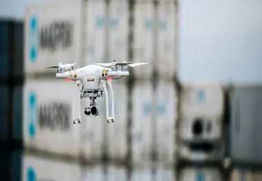 Supervisors use drones to monitor activities at APM Terminals
