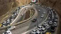 ترافیک سنگین در محور چالوس در محدوده پل زنگوله