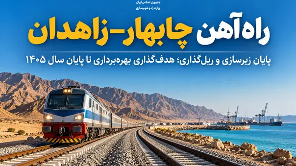 اینفوگرافیک | احداث راه آهن چابهار-زاهدان؛ پایان زیرسازی و ریل‌ گذاری
