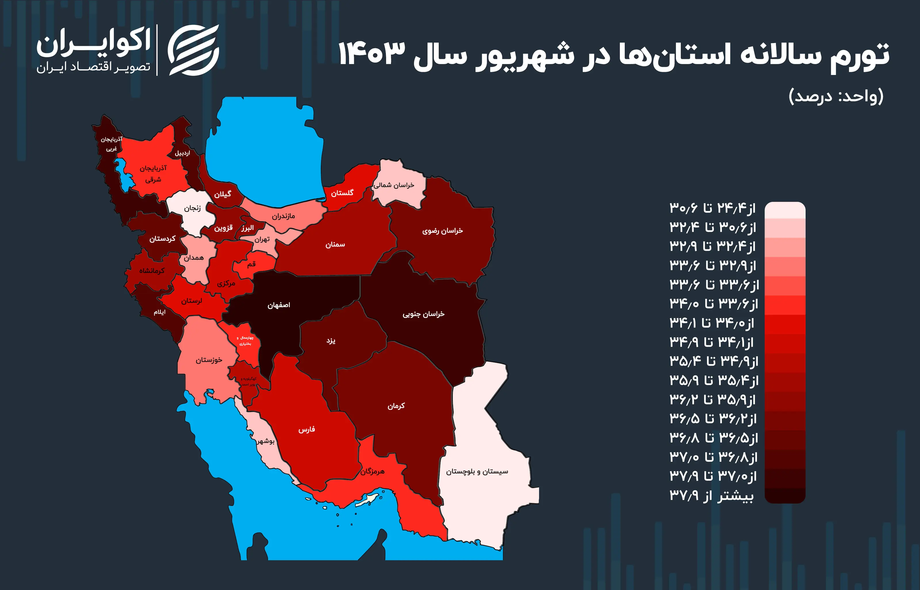 اصفهان در قله تورم استانهای کشور قرار گرفت