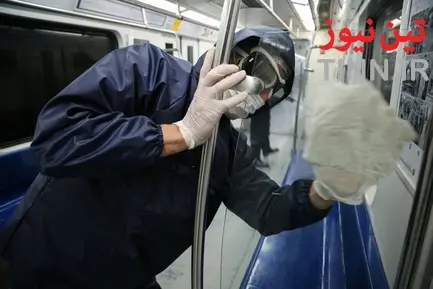 ضدعفونی و شست‌وشوی واگن‌های مترو در تهران