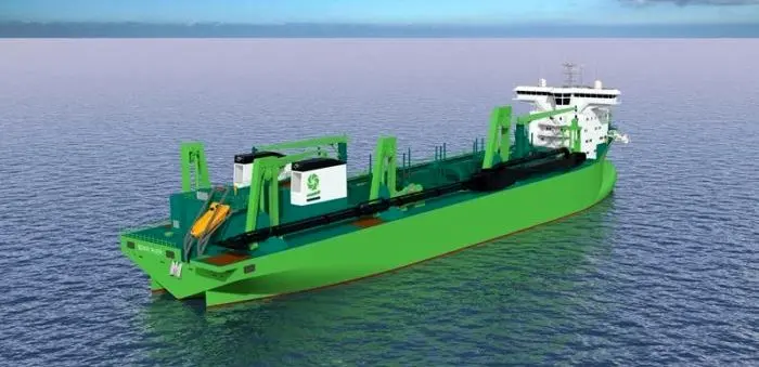 LNG-fueled dredger begins sea trials