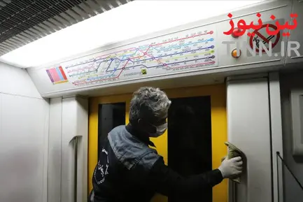 عملیات ضدعفونی کردن متروی تهران