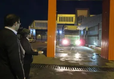 ضدعفونی کامیون‌های ورودی از جمهوری آذربایجان به کشور 