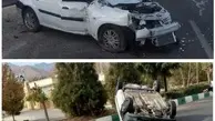 برخورد خودرویی به حفاظ های حاشیه آزادراه نطنز- اصفهان چهار زخمی به جا گذاشت