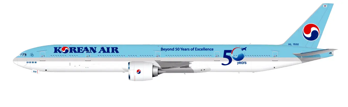 Korean Air introduces special decals to celebrate its 50th anniversary