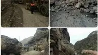 ریزش کوه سبب انسداد یک راه روستایی در طالقان شد