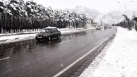 برف و باران در جاده‌های ۱۳ استان
