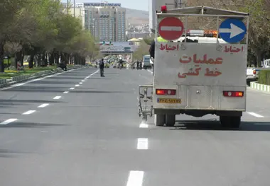 خط کشی بیش از ۱۲۰۰ کیلومتر از محورهای مواصلاتی استان کرمانشاه 