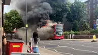 یک دستگاه اتوبوس در «لندن» پایتخت انگلیس در آتش سوخت