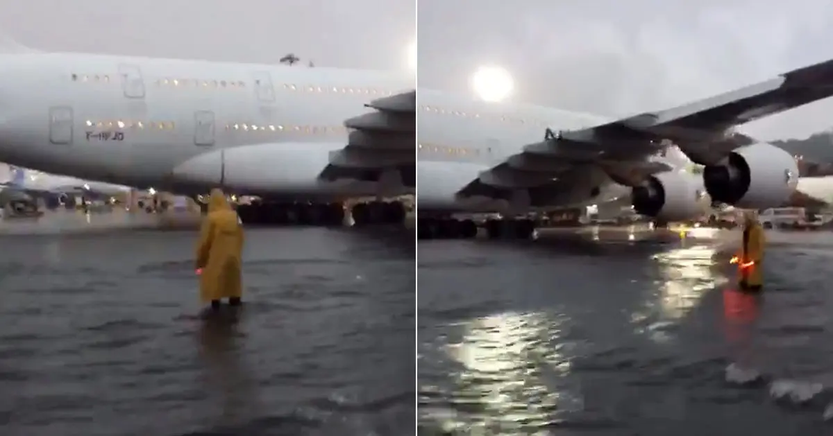 Frankfurt airport flooded after storm, air traffic suspended