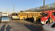 برخورد دو اتوبوس در جاده مخصوص کرج؛ ۲۶ نفر مصدوم شدند