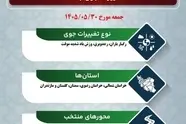 تغییرات جوی در جاده های کشور در روز جمعه ۳۰ مرداد ماه ۱۴۰۵