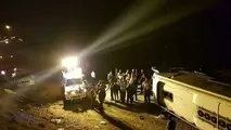واژگونی اتوبوس در پاکدشت 