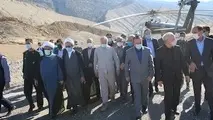 بازدید رئیس مجلس شورای اسلامی از تونل در حال احداث کبیرکوه در استان ایلام 