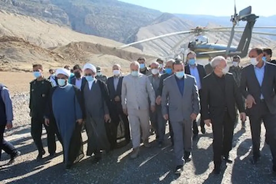 بازدید رئیس مجلس شورای اسلامی از تونل در حال احداث کبیرکوه در استان ایلام 