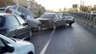 تصادف سه خودرو در بزرگراه شهید زین‌الدین 