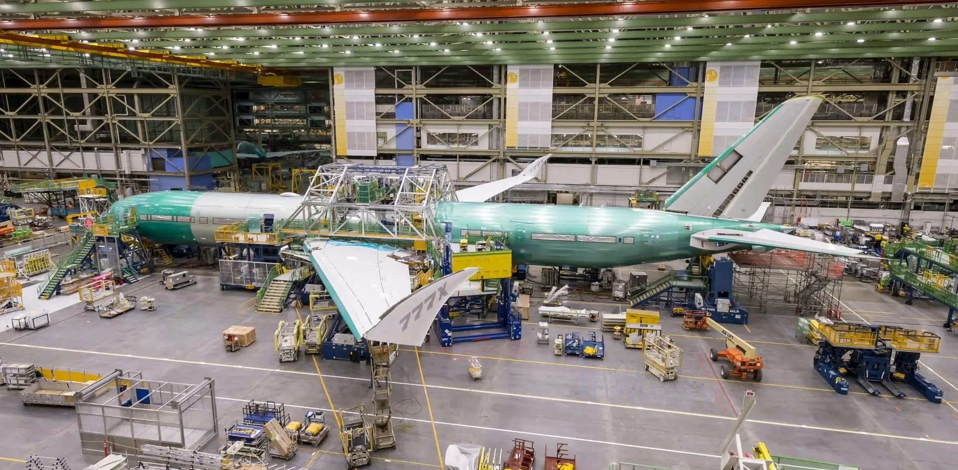 Boeing has brought together the major fuselage sections to form the first 777X and released this picture