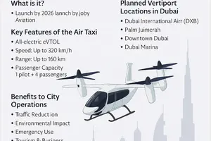راه اندازی تاکسی هوایی تمام برقی دبی با هوش مصنوعی تا سال ۲۰۲۶