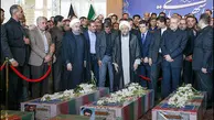 حضور وزیر راه و شهرسازی در مراسم وداع با شهدای حملات تروریستی تهران در مجلس شورای اسلامی
