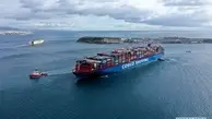 One of world’s largest container ships docks at Greece’s Piraeus
