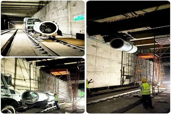 نصب اولین جت فن در داخل تونل ریلی تهران- تبریز 
