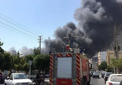 آتش سوزی در بندر صیادی کنگان - بوشهر 