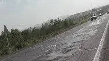 خرابی جاده نایین- تهران، رانندگان کامیون را به ستوه آورد