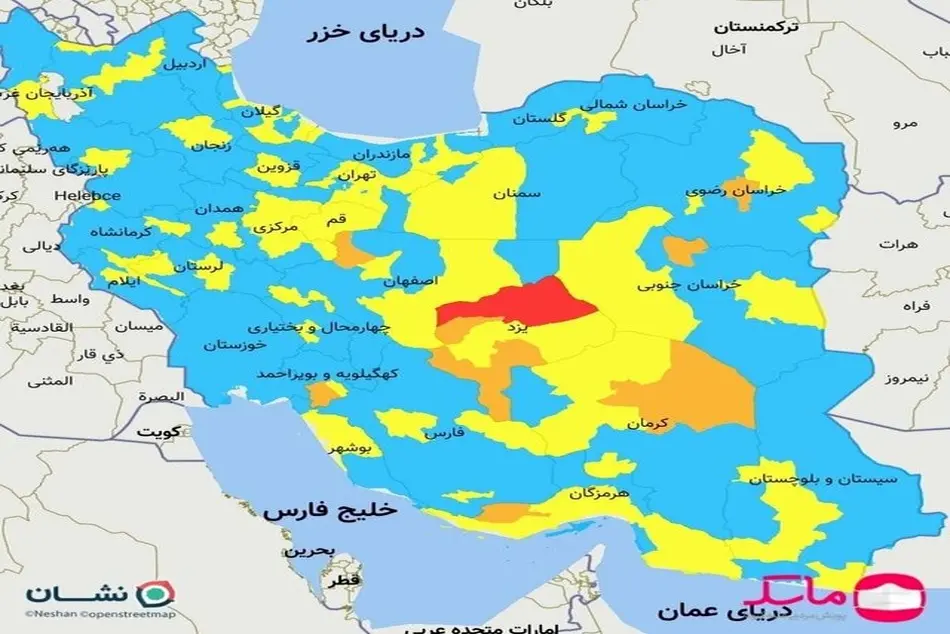 افزایش شمار شهرستان‌های زرد کرونایی در استان بوشهر