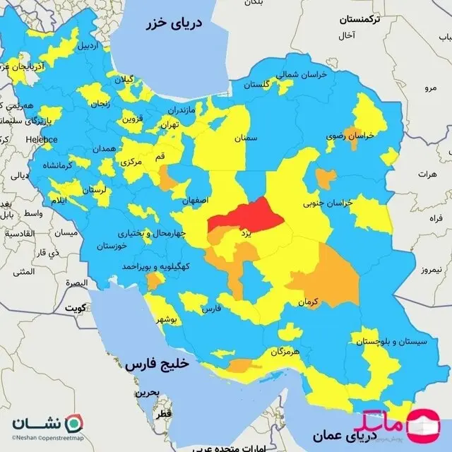افزایش شمار شهرستان‌های زرد کرونایی در استان بوشهر