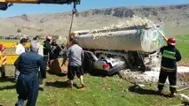 برخورد مرگبار "پراید" و "تانکر سوخت" 
