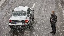 برف و باران در محورهای ١٣ استان